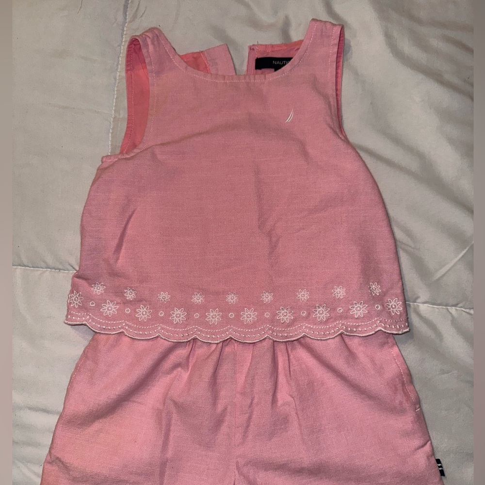 Nautica pink one piece romper size 24M